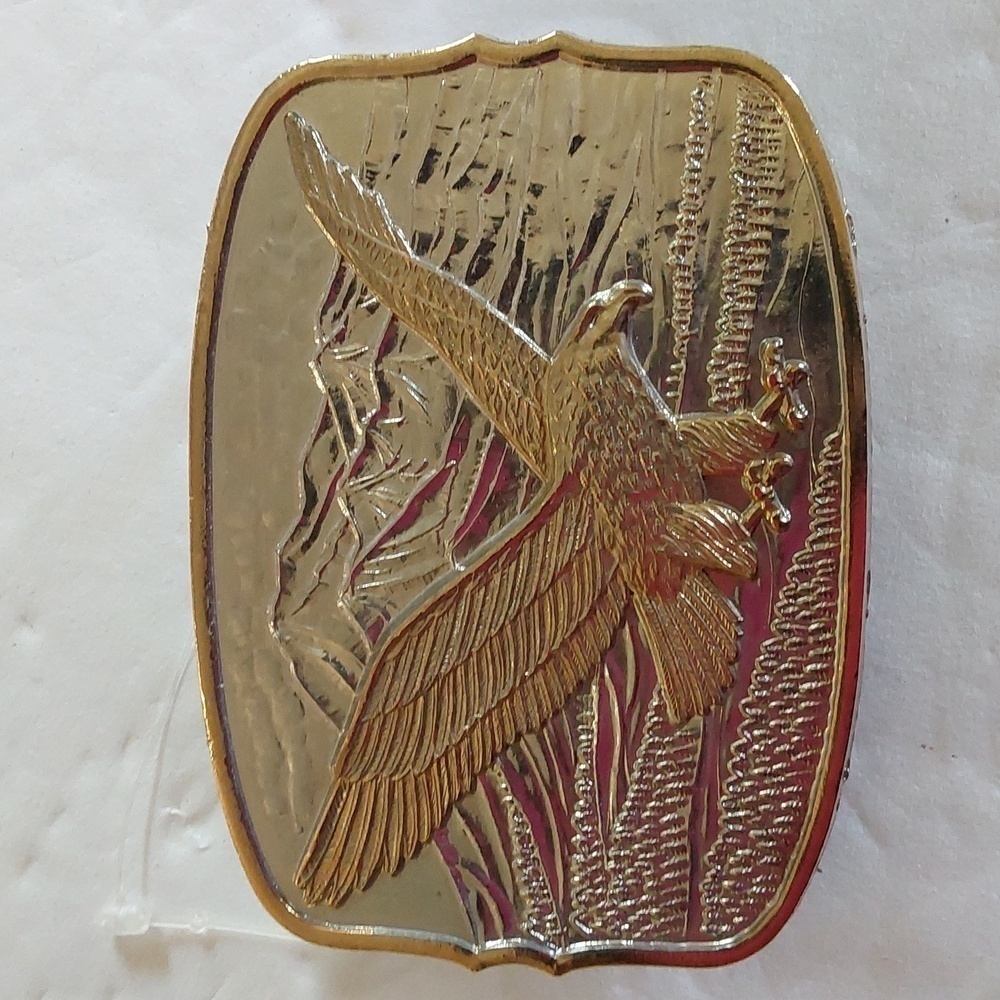 American Eagle Belt Buckle Silver and Gold numbered Vintage 200 Anniversary